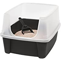Los mejores  - Iris Ohyama- arena para gatos con pala - Cat Litter Box - plástico- gris- 38 x 48-5 x 30-5 cm